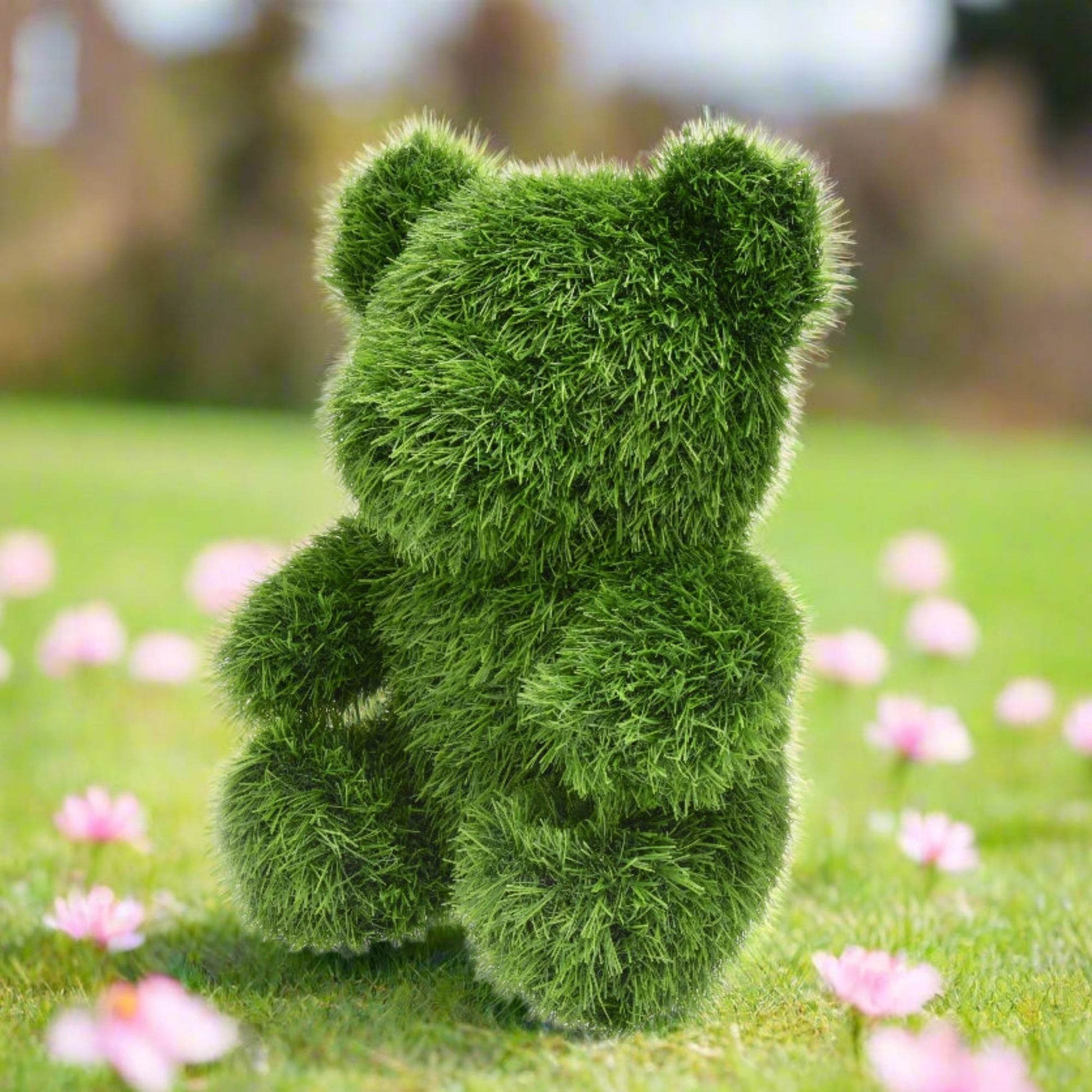 Artificial Grass Topiary Bear 37cm - Evergreenery