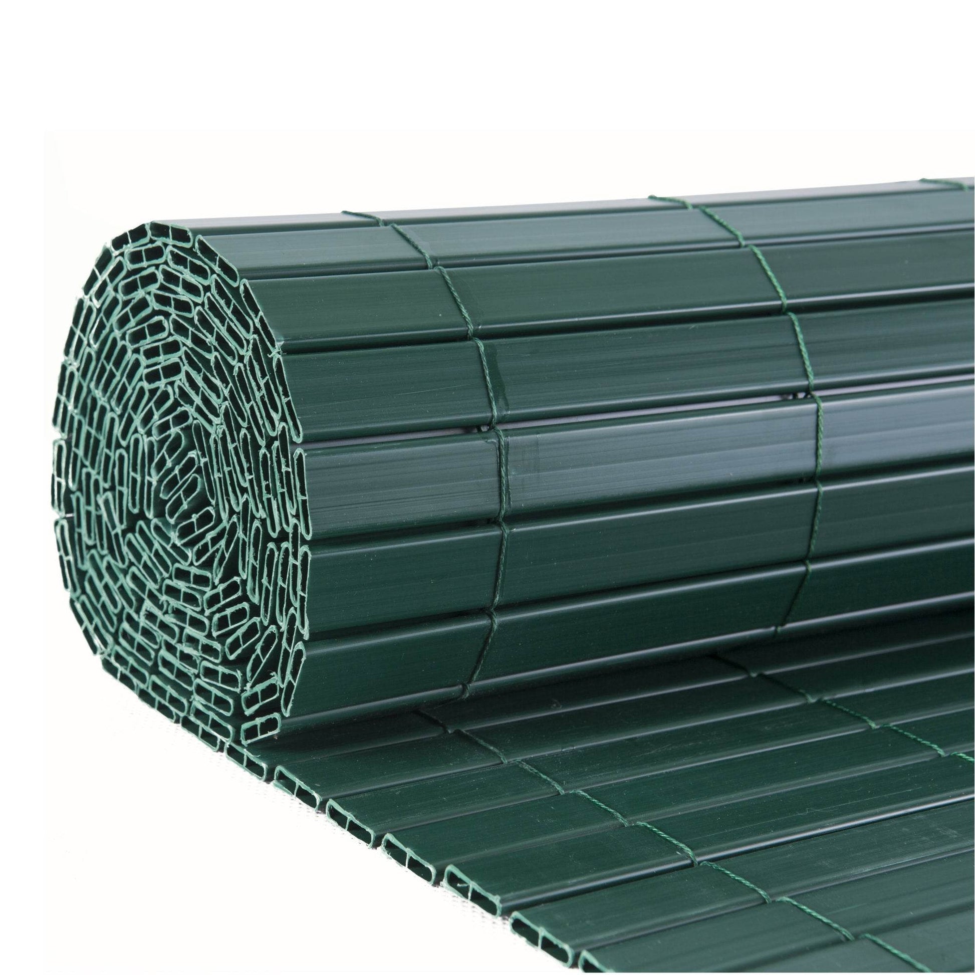 Artificial PVC Bamboo Screening Fence 4m - Green - Evergreenery