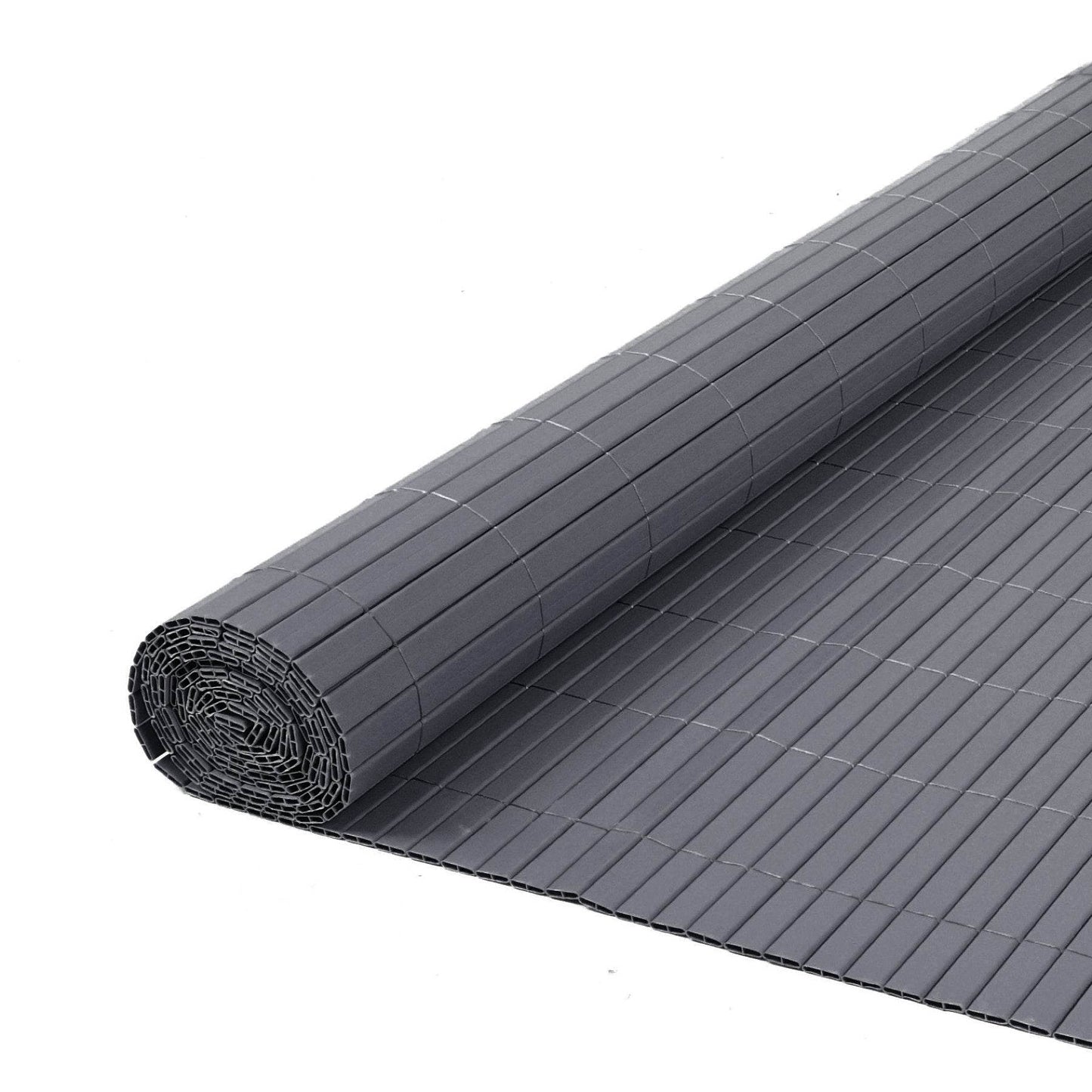 Artificial PVC Bamboo Screening Fence 4m - Grey - Evergreenery