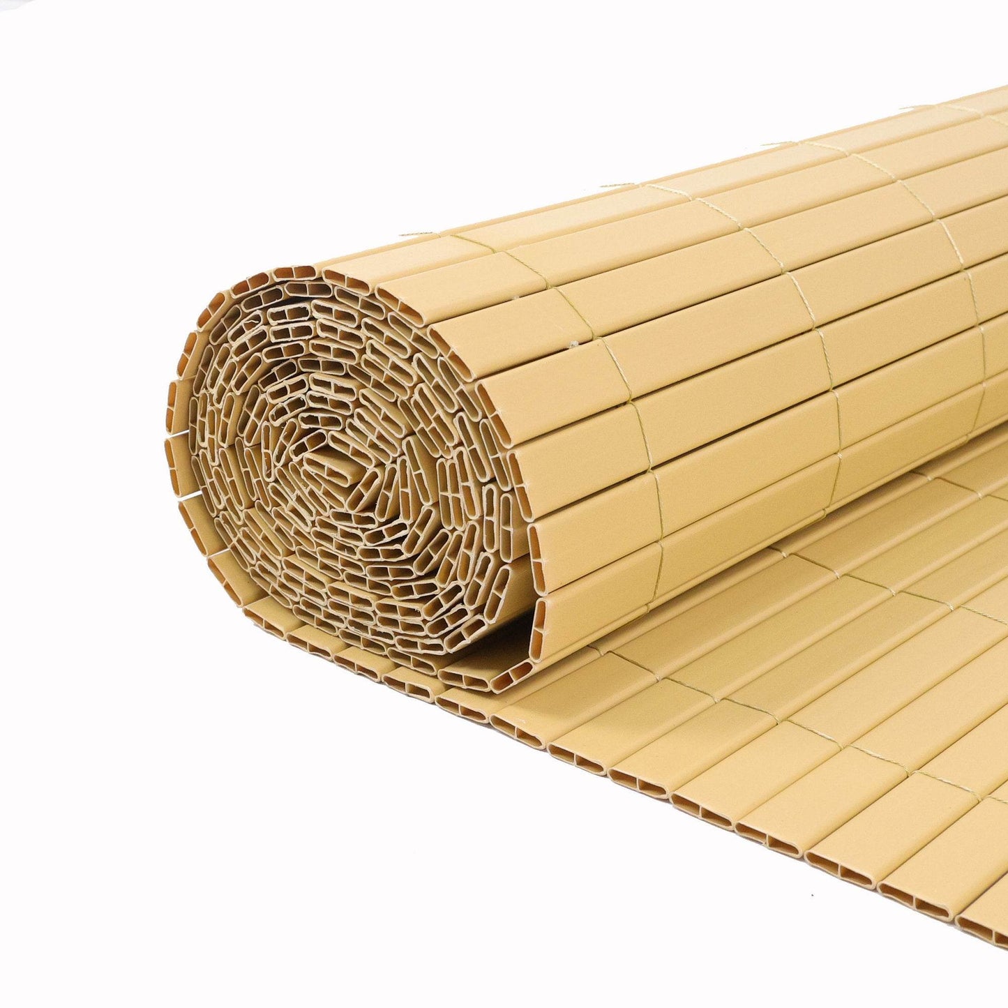 Artificial PVC Bamboo Screening Fence 4m - Natural - Evergreenery