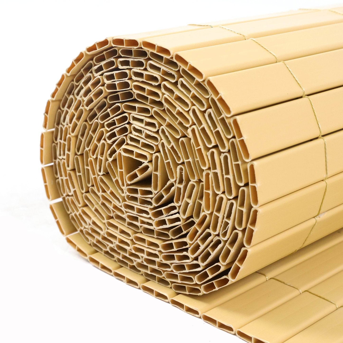 Artificial PVC Bamboo Screening Fence 4m - Natural - Evergreenery
