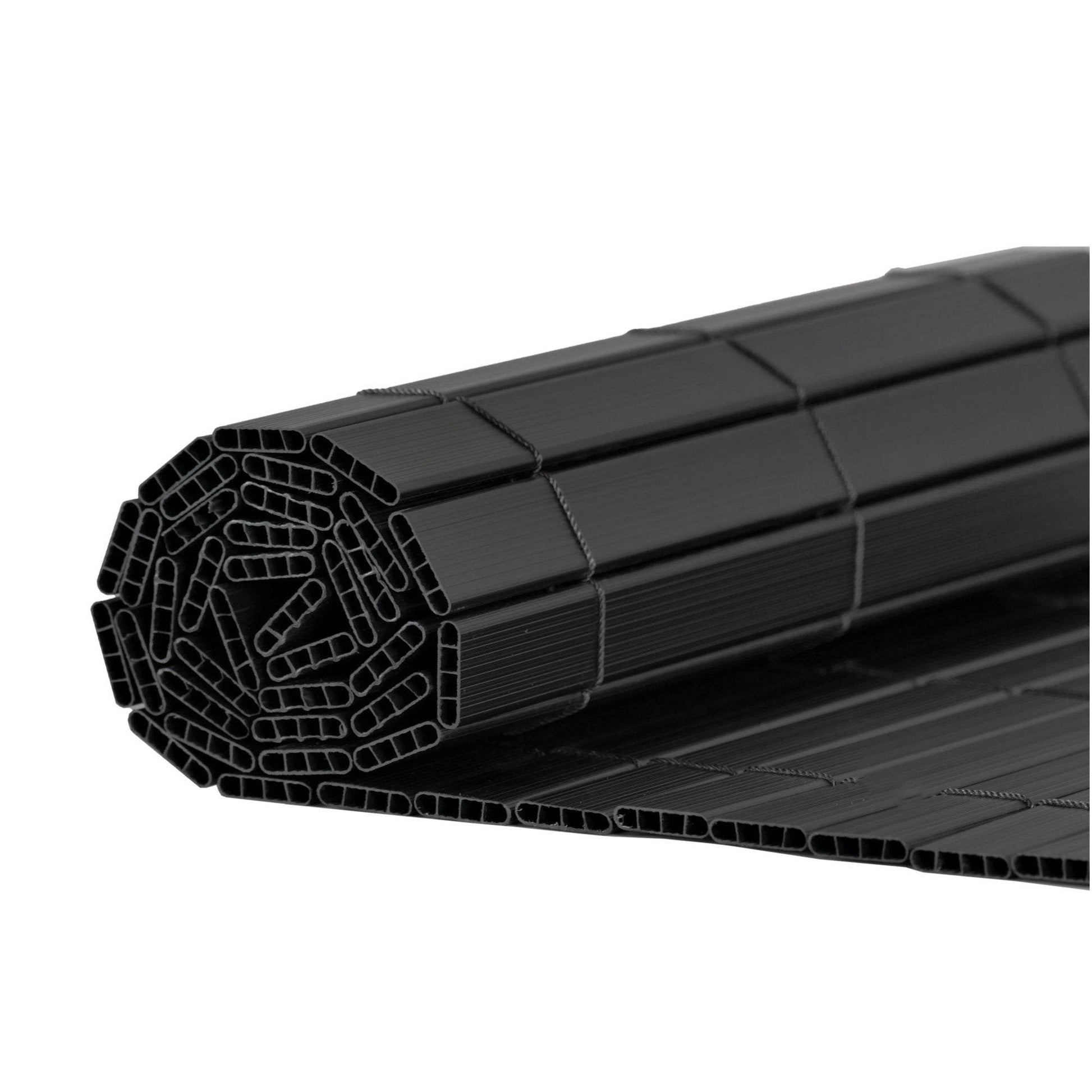 Artificial PVC Bamboo Screening Fence 4m - Black - Evergreenery