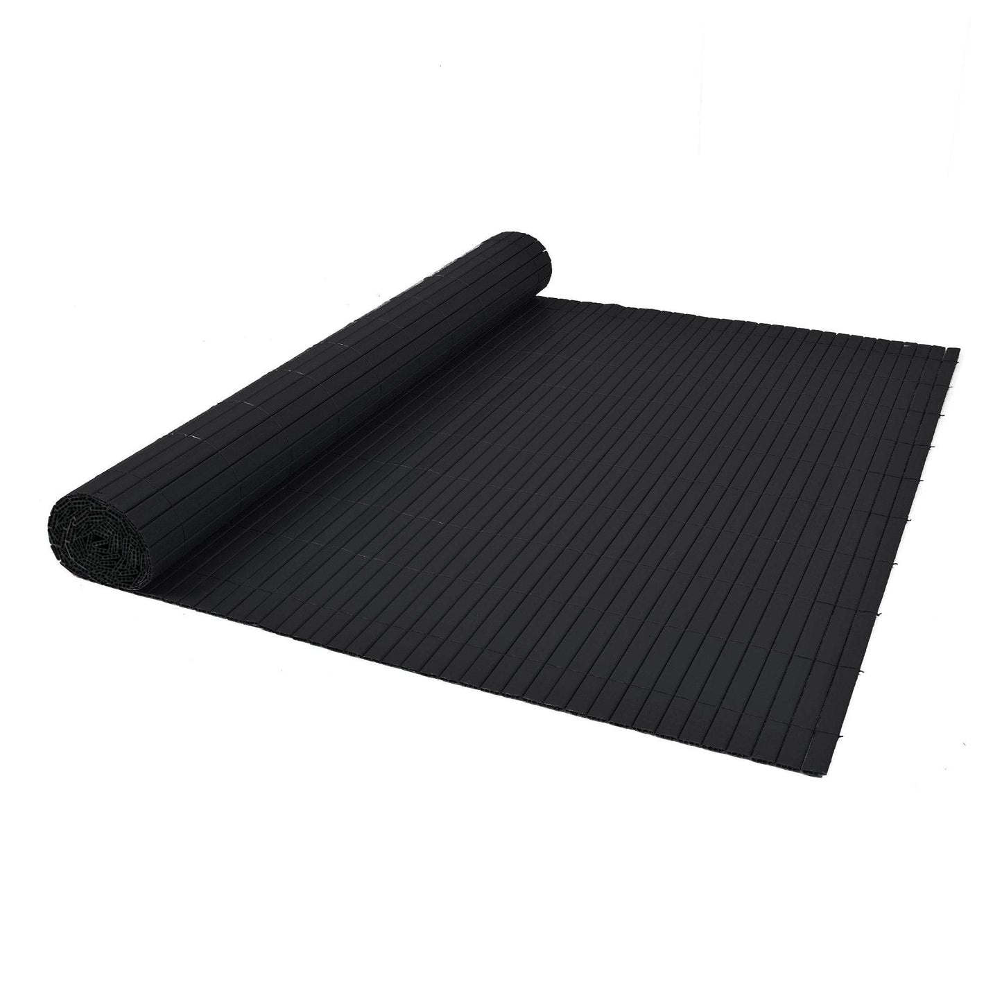 Artificial PVC Bamboo Screening Fence 4m - Black - Evergreenery