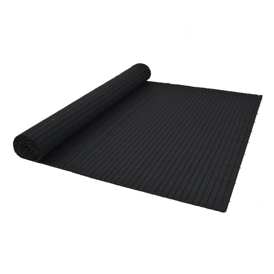 Artificial PVC Bamboo Screening Fence 4m - Black - Evergreenery
