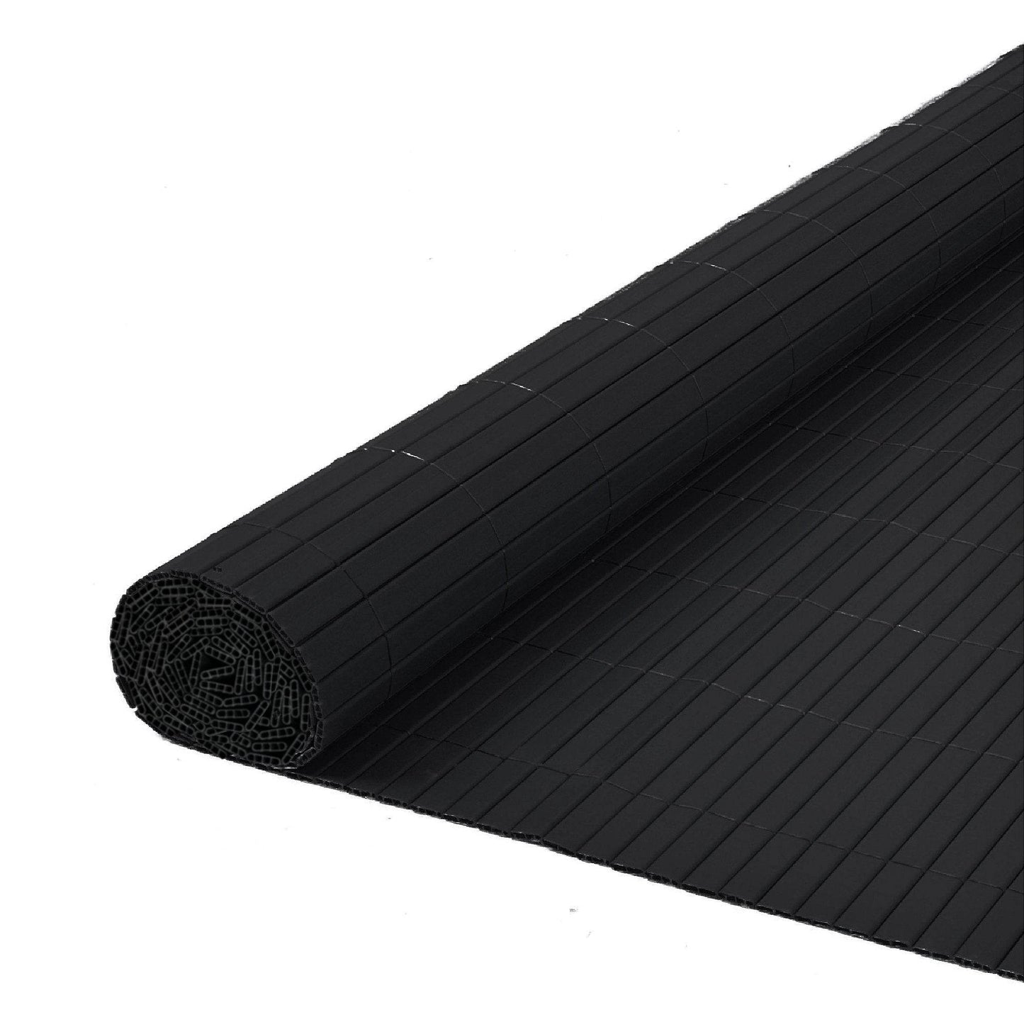 Artificial PVC Bamboo Screening Fence 4m - Black - Evergreenery