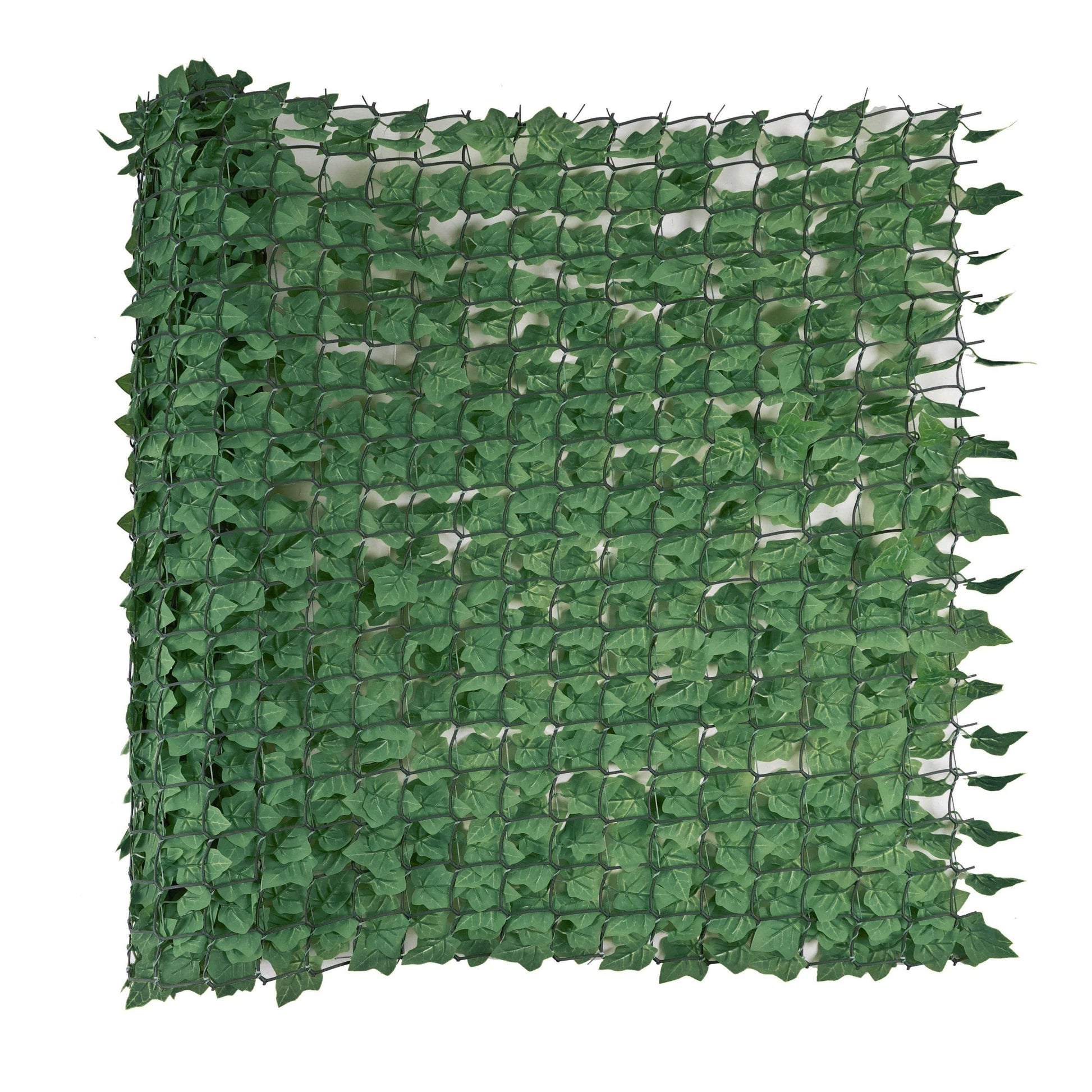 Premium Artificial Ivy Hedge Garden Fence Privacy Screening - Dark Green - Evergreenery