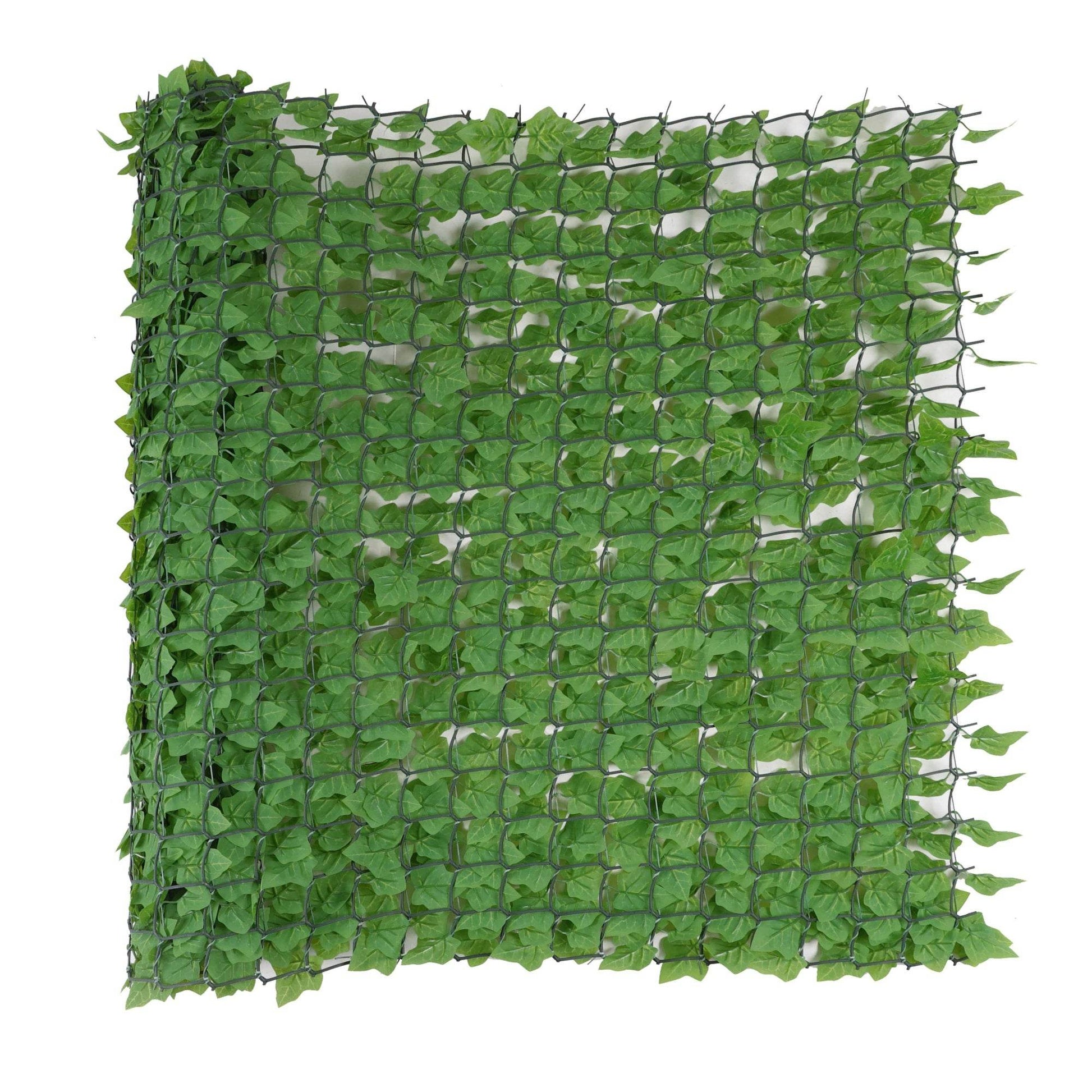 Premium Artificial Ivy Hedge Garden Fence Privacy Screening- Green - Evergreenery