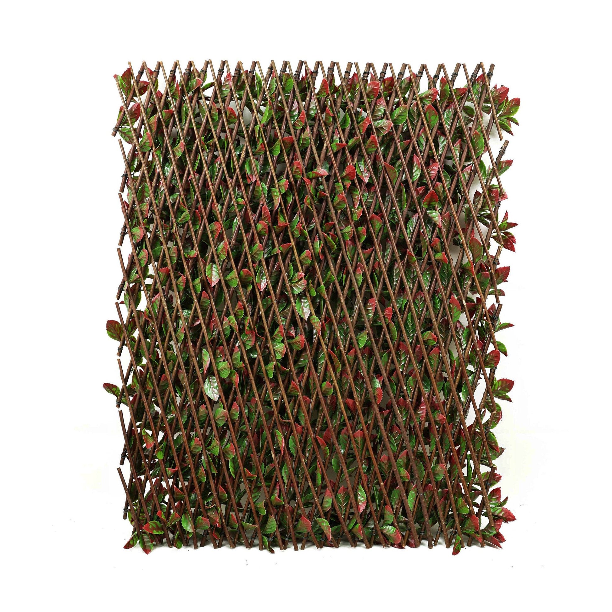 Premium Expanding Willow Trellis Artificial Photinia Red Robin - 1m x 2m - Evergreenery