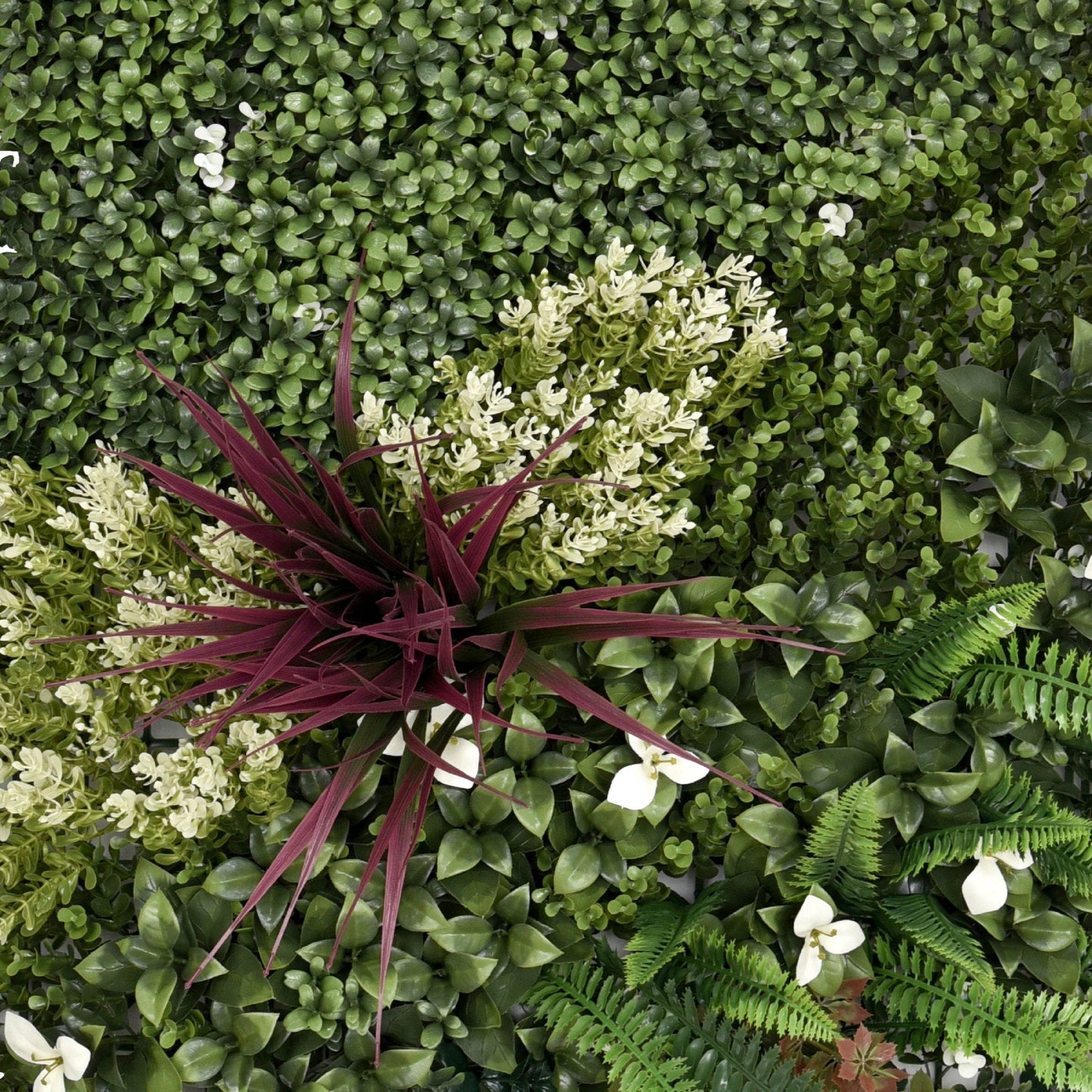 Premium Artificial Plants Green Wall Panel 1m x 50cm - White Blossom - Evergreenery