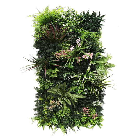 Premium Artificial Plants Green Wall Panel 1m x 50cm - Florence A - Evergreenery