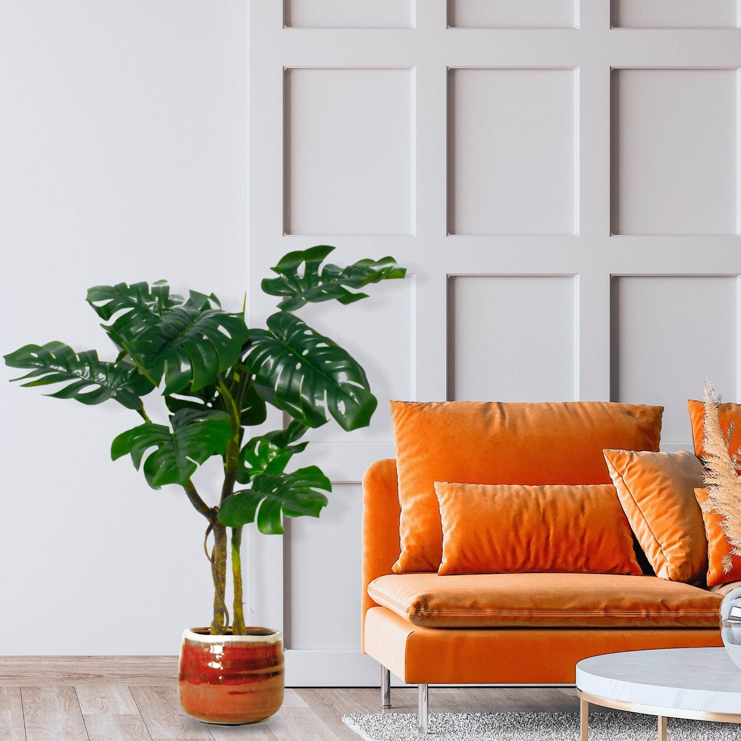 Artificial Twisted Stem Monstera Plant 120cm - Evergreenery