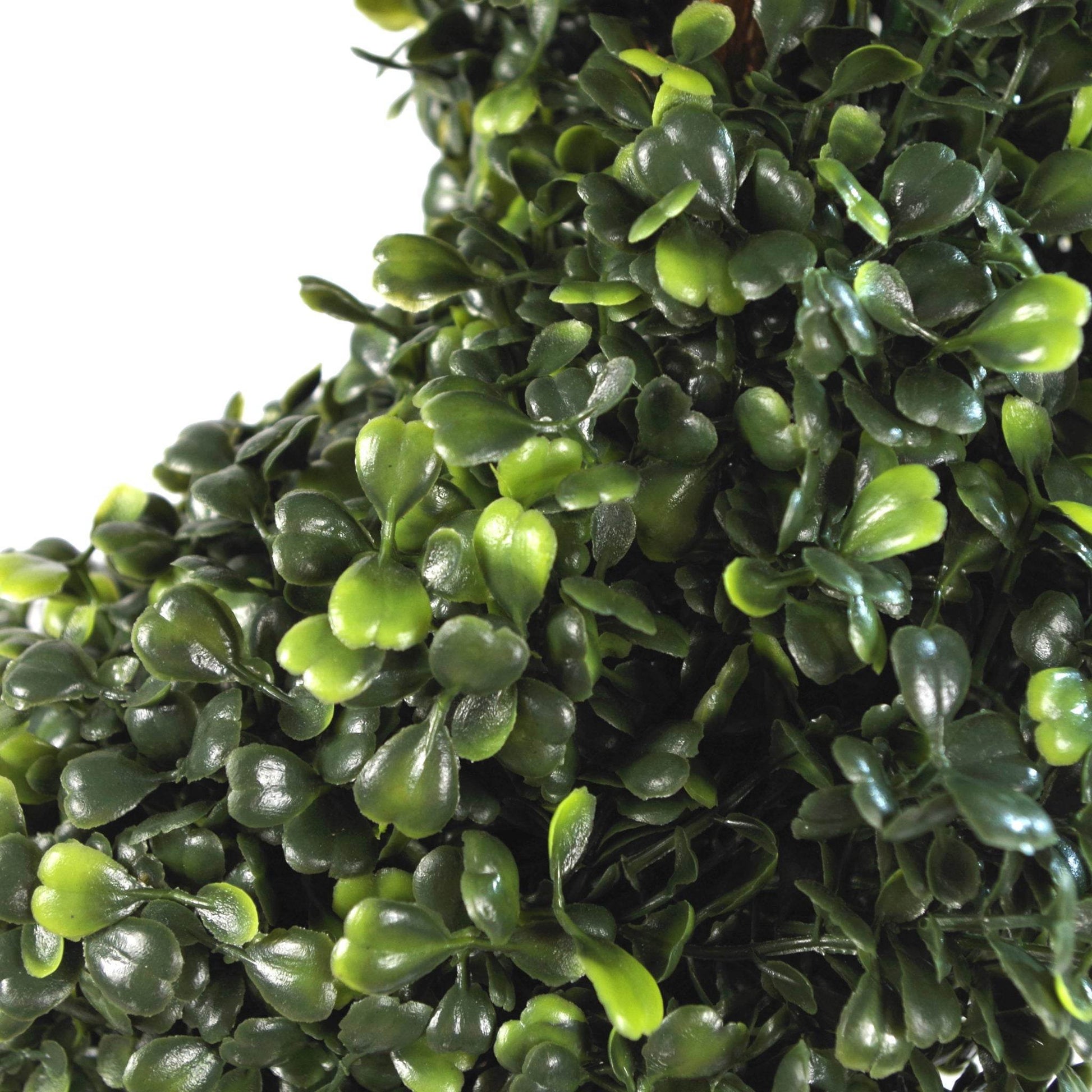 Pair of Artificial Topiary Spiral Boxwood Trees 90cm - Evergreenery