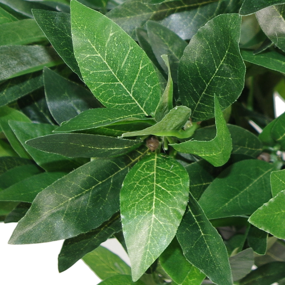 Pair of Artificial Topiary Bay Trees with Natural Trunk 90cm