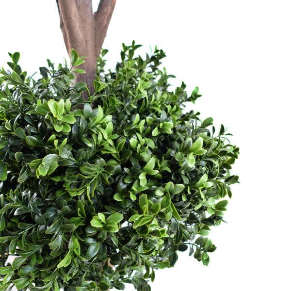 Artificial Topiary Triple Buxus Ball Tree 120cm UV Resistant - Evergreenery