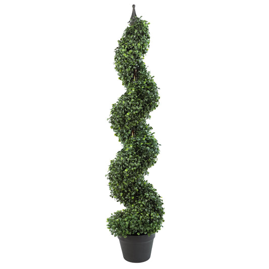 Artificial Topiary Spiral Boxwood Tree 120cm - Evergreenery