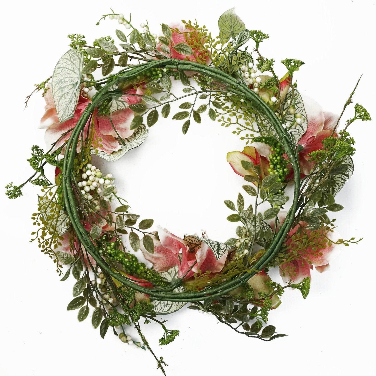Pink Lily Wreath 60cm - Evergreenery