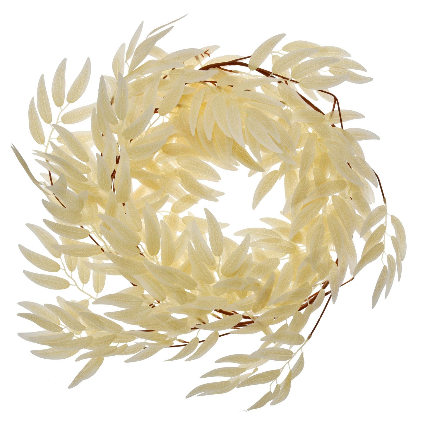 Artificial Champagne Salix Leaf Garland 170cm - Evergreenery