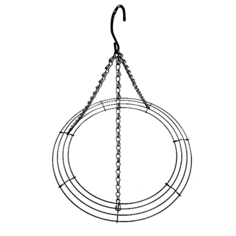 Hanging Hoop with Artificial Woodland Trailing Ferns 60cm Diameter - Evergreenery