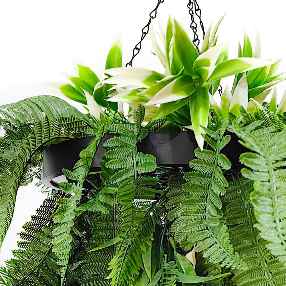 Hanging Hoop with Artificial Rainforest Trailing Plants 50cm Diameter - Evergreenery