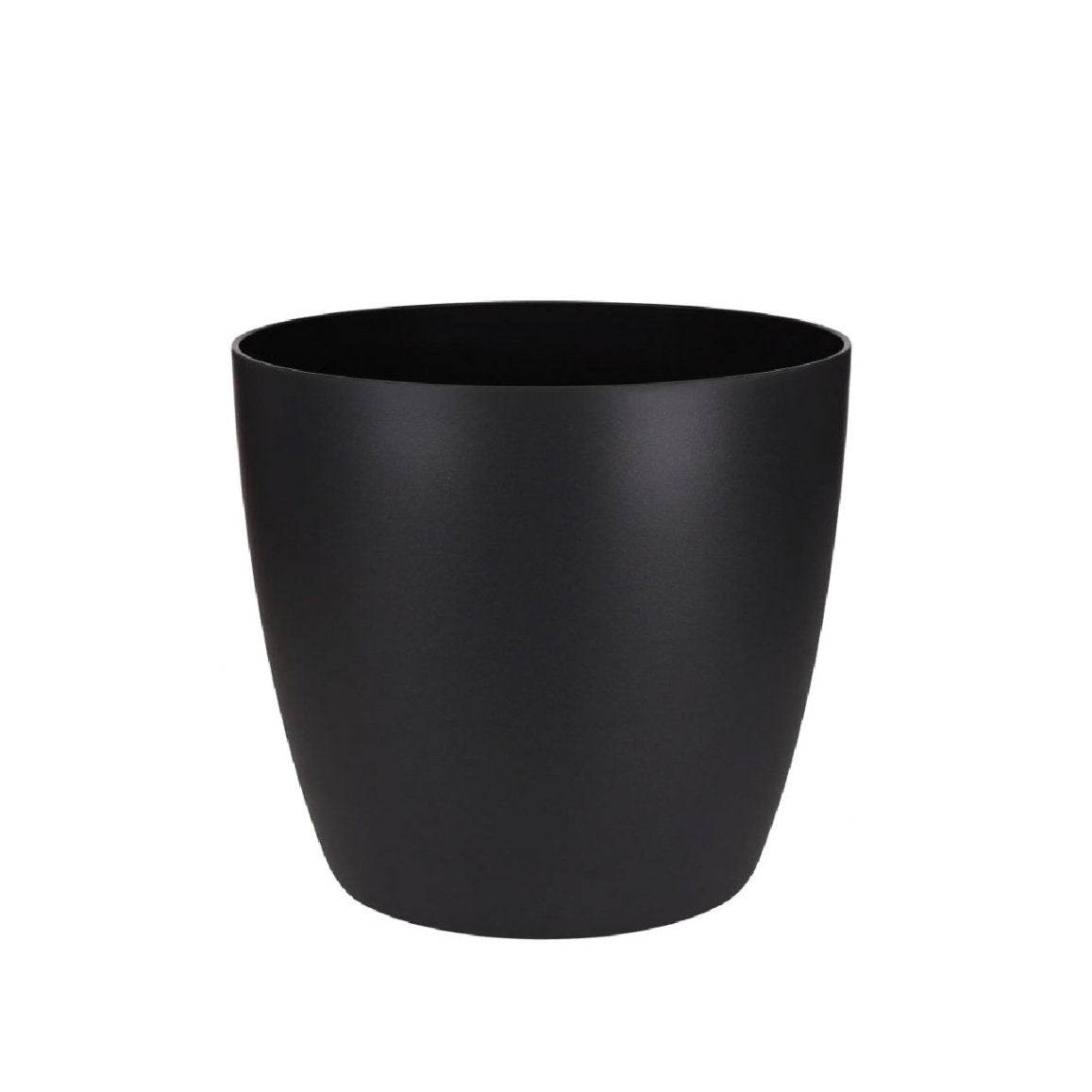 Matt Black Round Plant Pot 16cm - Evergreenery