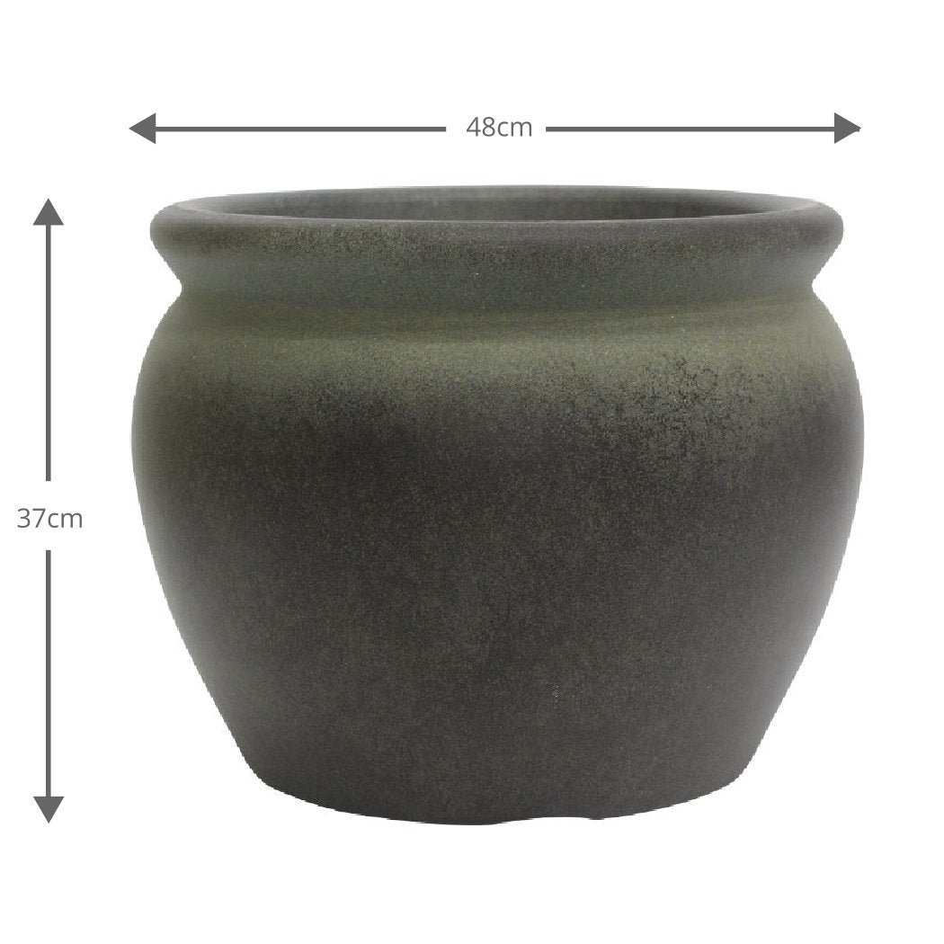 Verona Large Belly Plant Pot 48 x 37cm 43L – Moss Patina