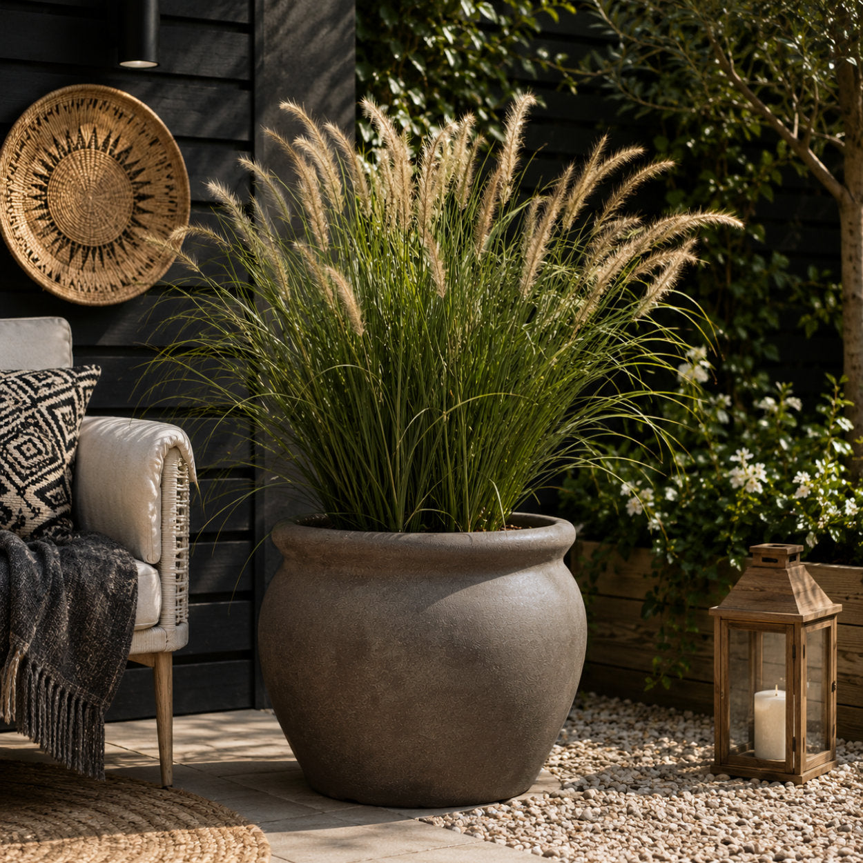 Large Belly Plant Pot 48 x 48 x 37cm 43L – Vintage Brown
