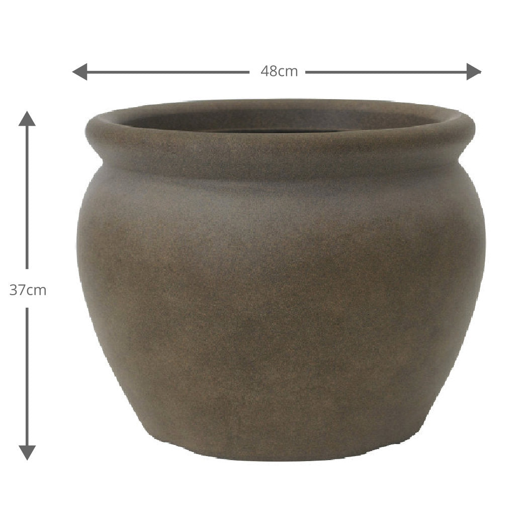 Verona Large Belly Plant Pot 48 x 37cm 43L – Vintage Brown