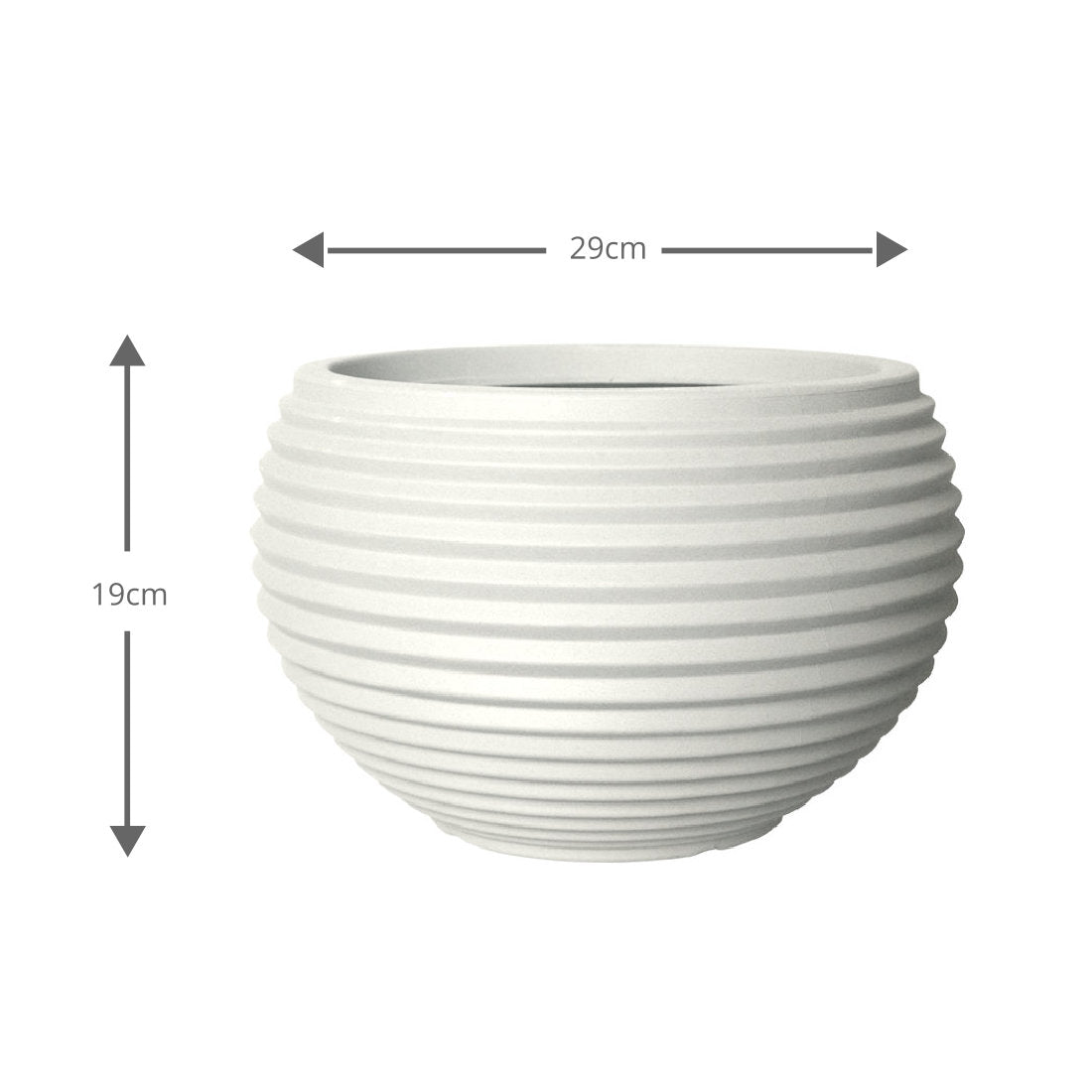 Oslo Round Rippled Plant Pot 29 x 19cm 9L - Beige