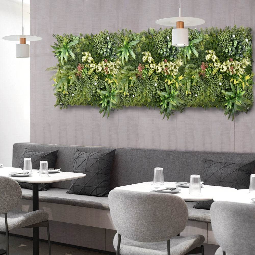 Premium Artificial Plants Green Wall Panel 50cm x 50cm - Aurora - Evergreenery
