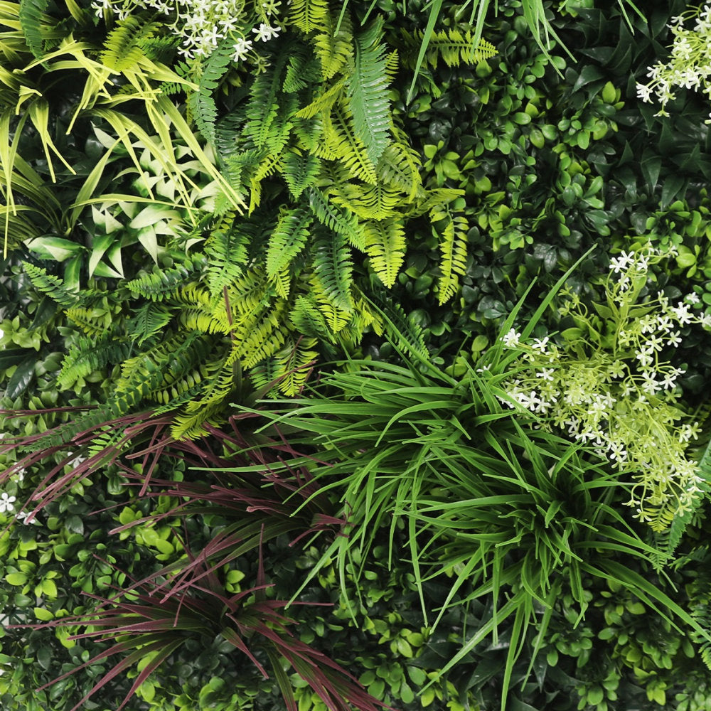Premium Artificial Plants 3D Green Wall Panel 1m x 1m - Riverbank