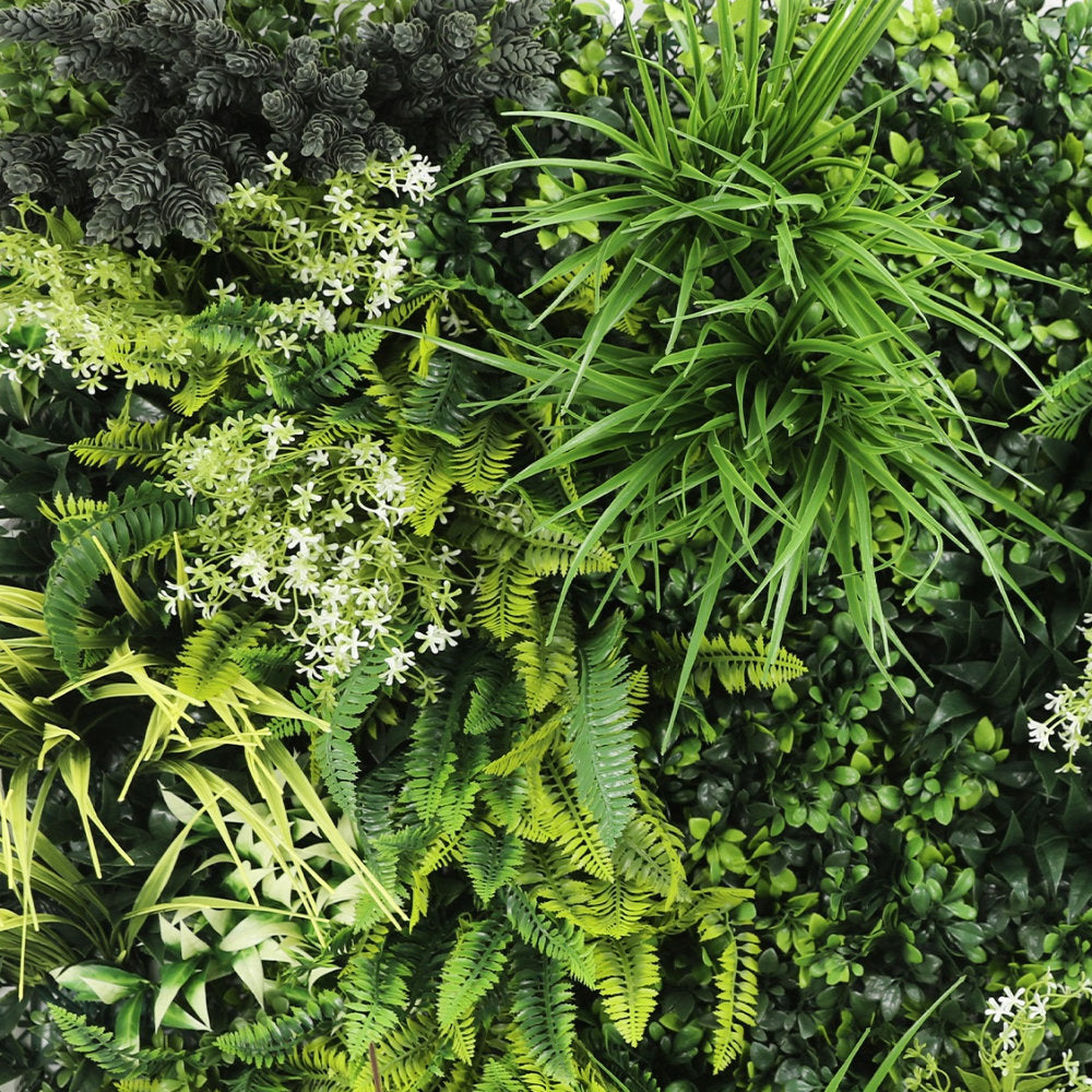 Premium Artificial Plants 3D Green Wall Panel 1m x 1m - Riverbank