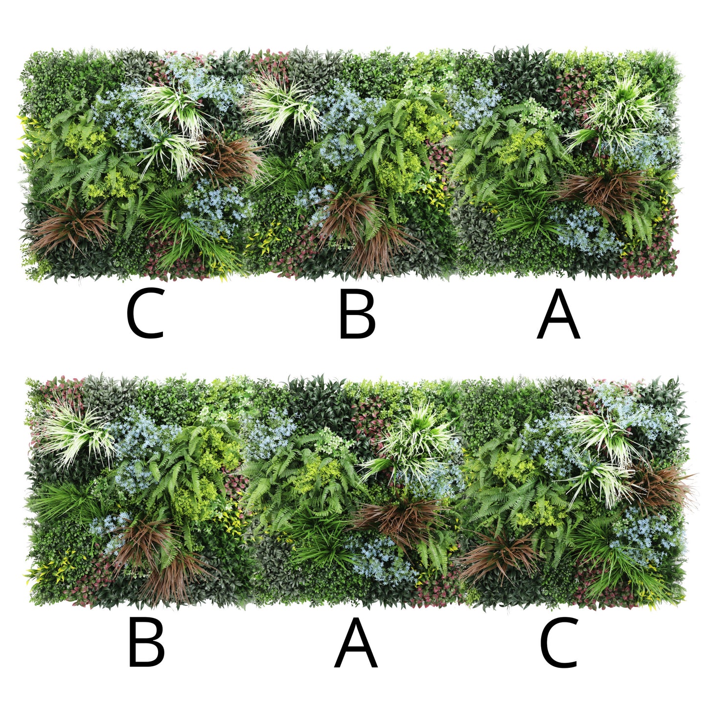 Premium Artificial Plants Green Wall Panel 1m x 1m - Pandora