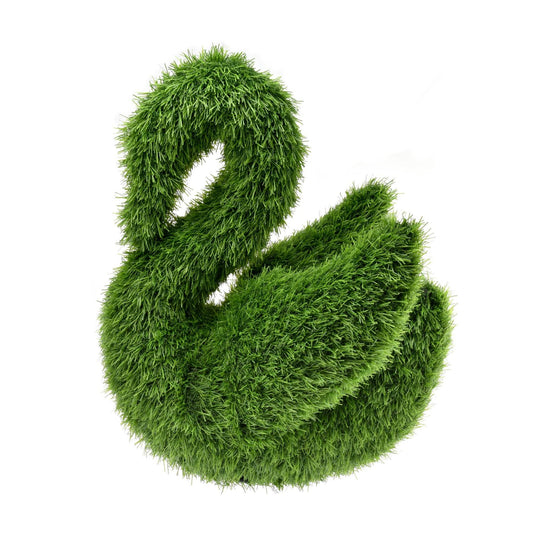 Artificial Grass Topiary Swan 45cm - Evergreenery