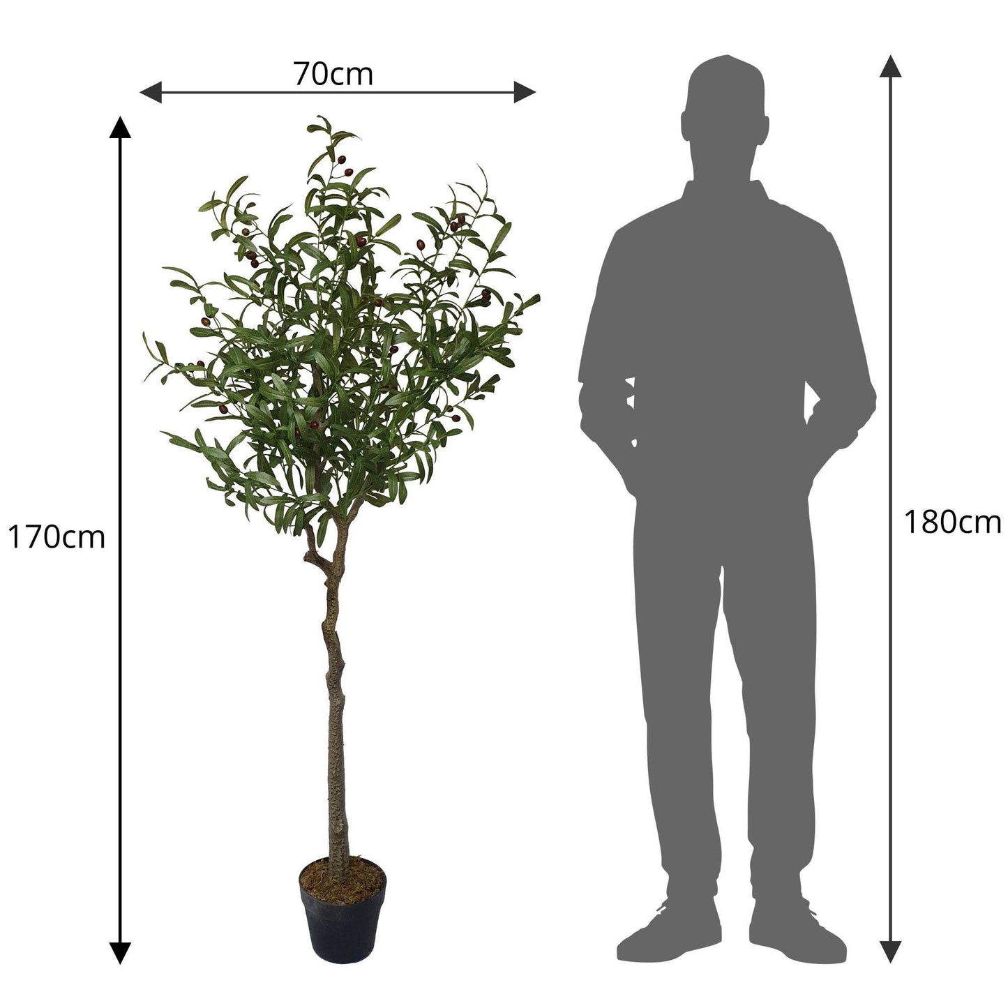 Artificial Olive Tree Tree 170cm - Lifelike Elegance for Any Space - Evergreenery