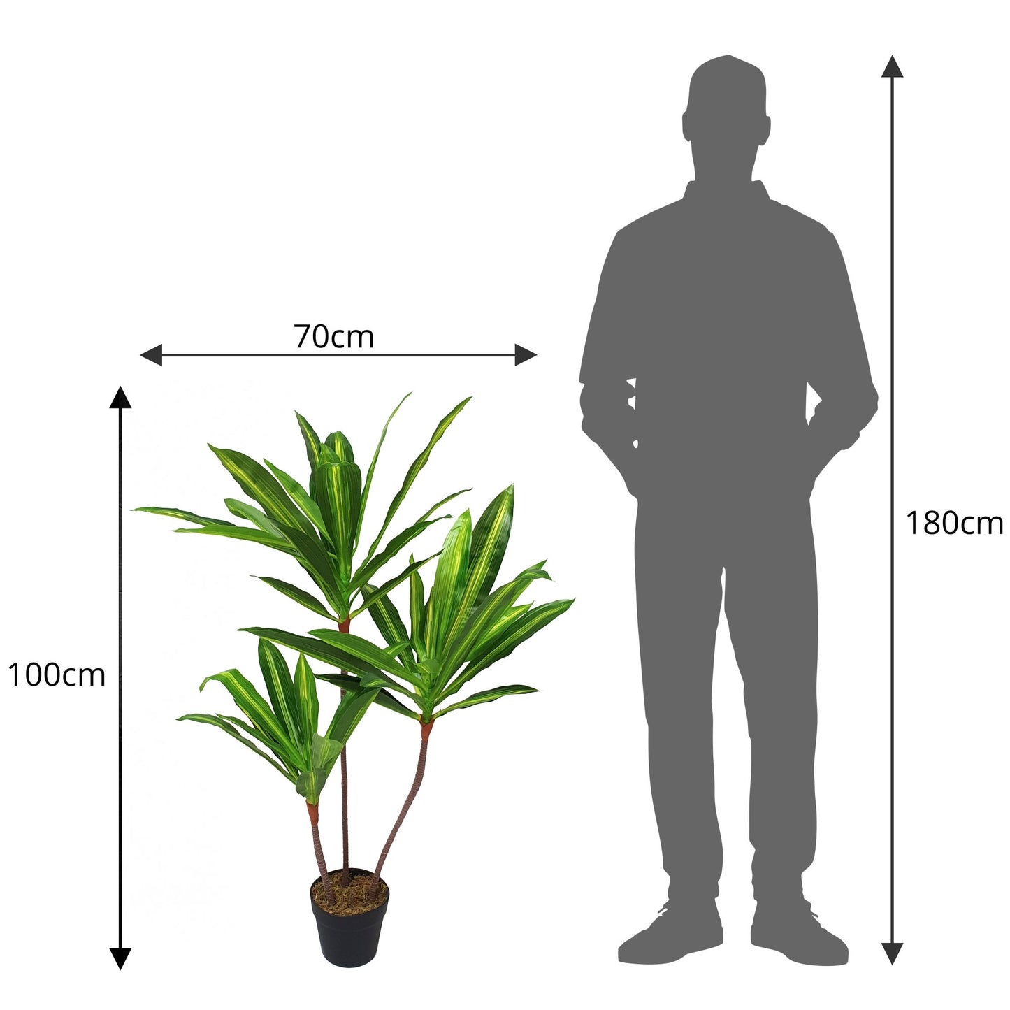 Artificial Dracaena Fragrans Dragon Tree – 100cm
