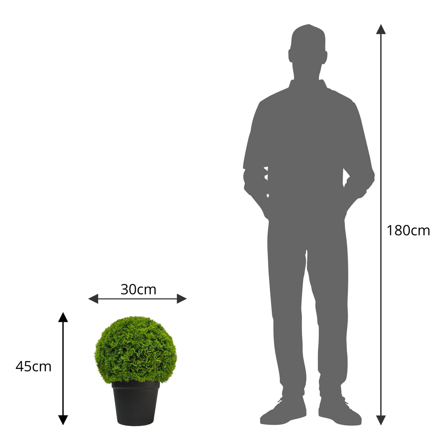 Artificial Cyprus Topiary Ball - 30cm