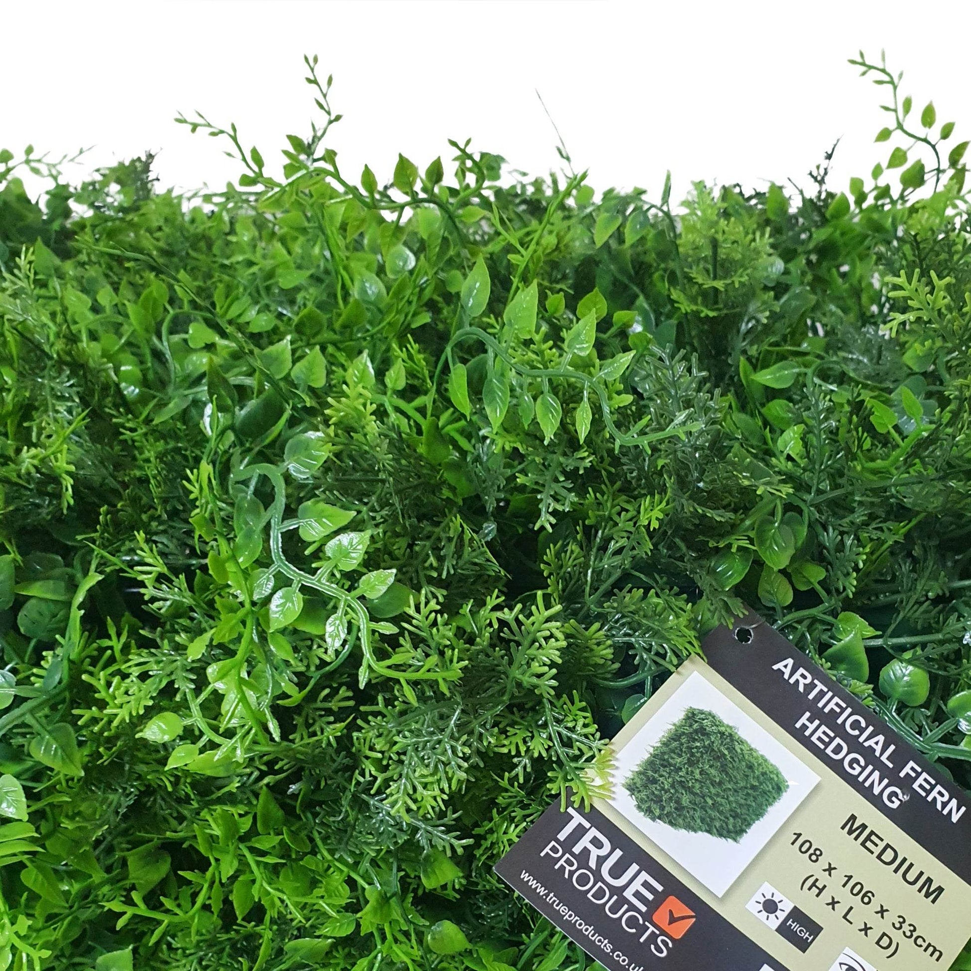 Premium Freestanding Artificial Fern Hedge - 108cm x 106cm - Evergreenery