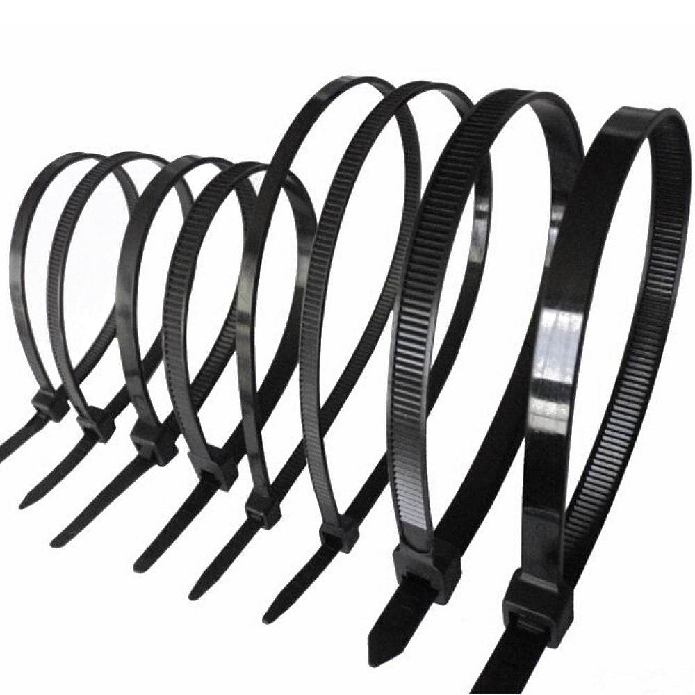 Black Cable Ties - Packs of 100 - Evergreenery