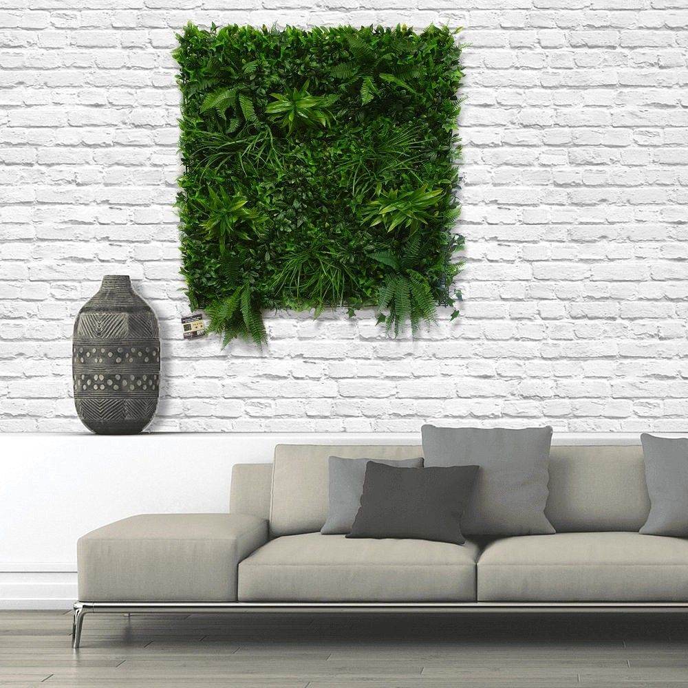 Premium Artificial Living Green Wall Panel 1m x 1m - Forest Fern - Evergreenery