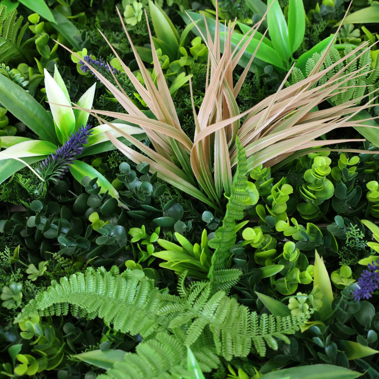 Premium Artificial Green Wall Panel 1m x 1m - Grassy Fern - Evergreenery