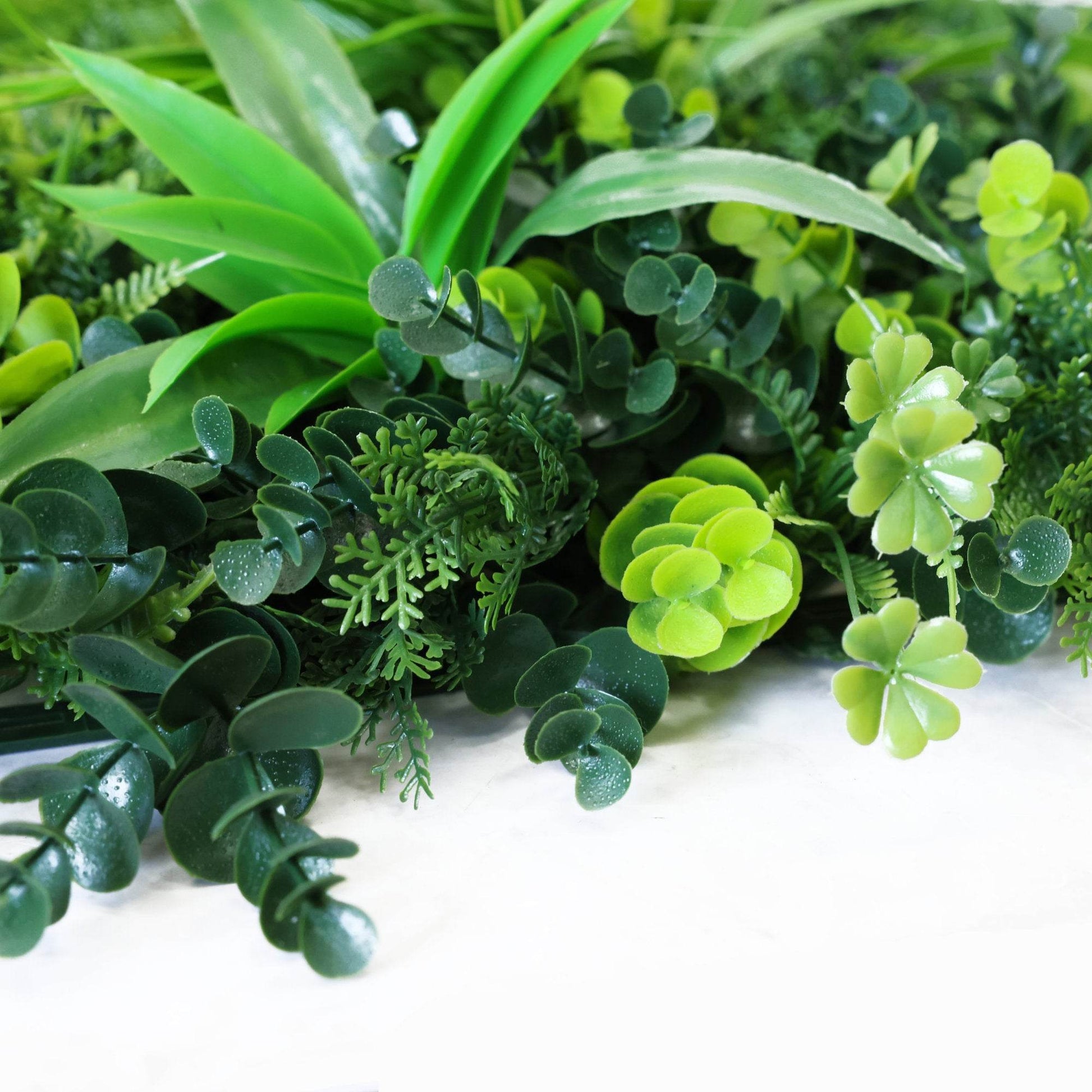 Premium Artificial Green Wall Panel 1m x 1m - Grassy Fern - Evergreenery