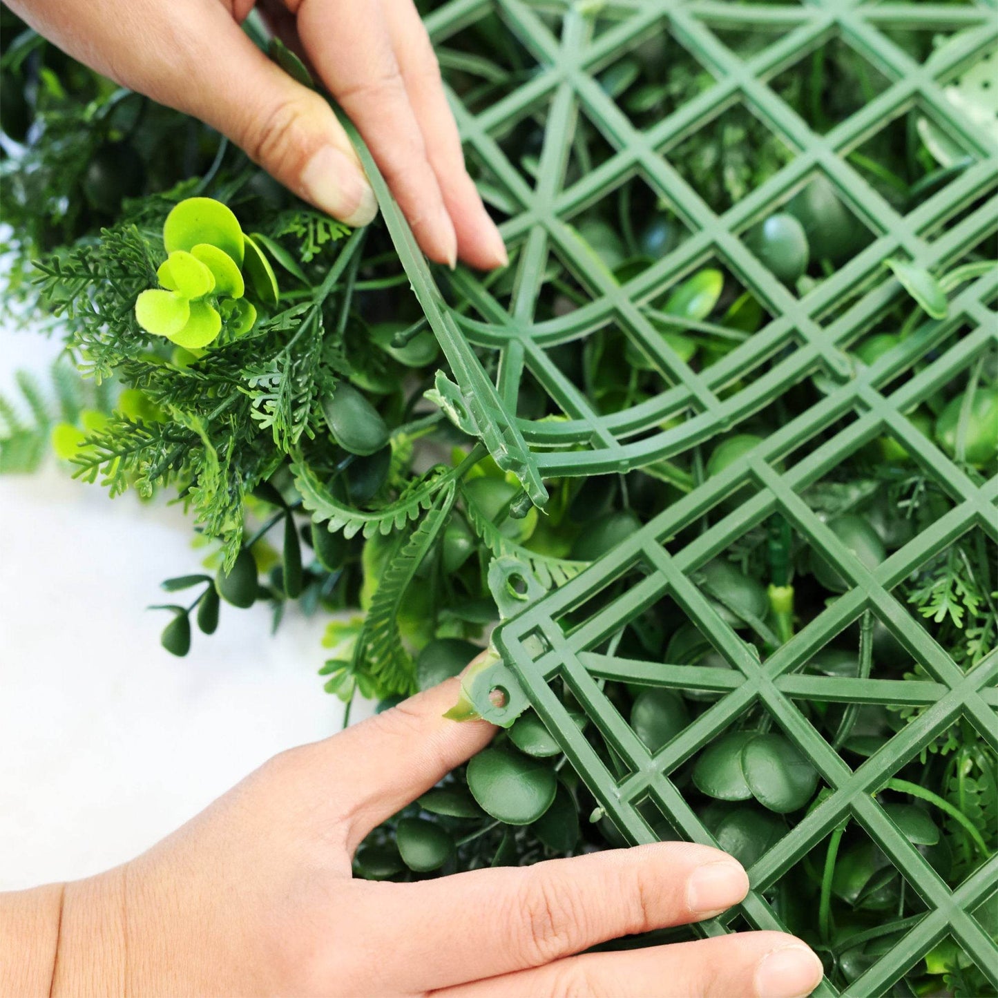 Premium Artificial Green Wall Panel 1m x 1m - Grassy Fern - Evergreenery