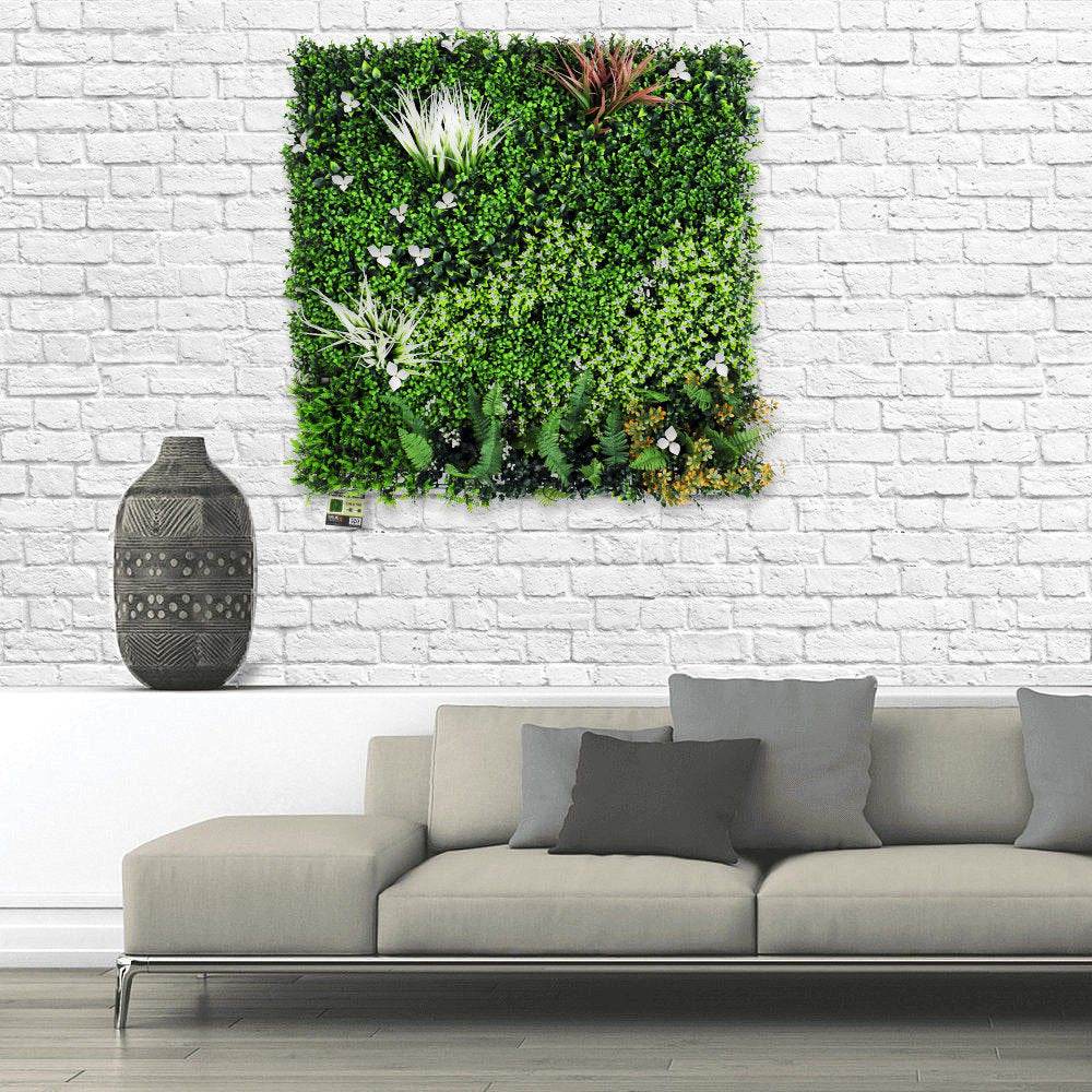 Premium Artificial Green Living Wall Panel 1m x 1m - Meadow - Evergreenery