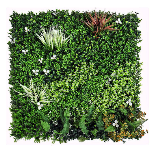 Premium Artificial Green Living Wall Panel 1m x 1m - Meadow - Evergreenery