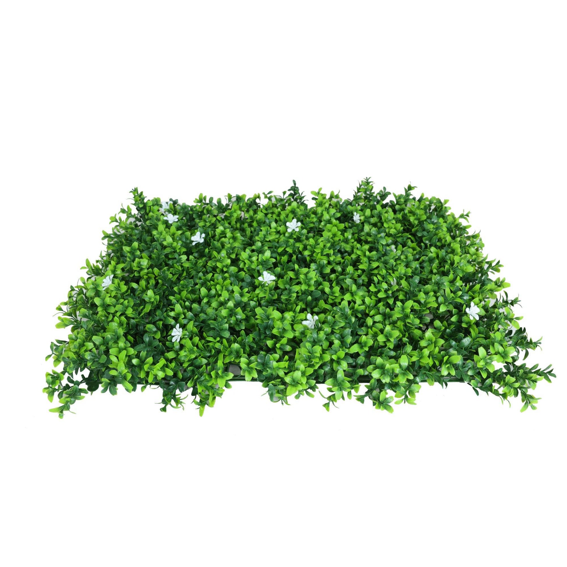 Premium Artificial Green Wall Panel 50 x 50cm - White Flower - Evergreenery