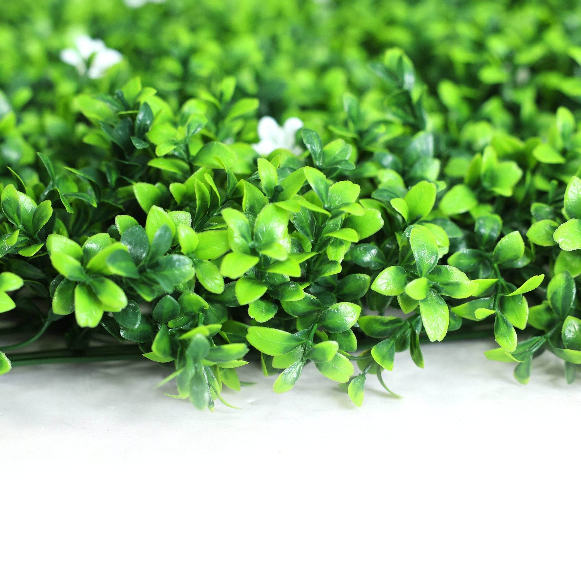 Premium Artificial Green Wall Panel 50 x 50cm - White Flower - Evergreenery