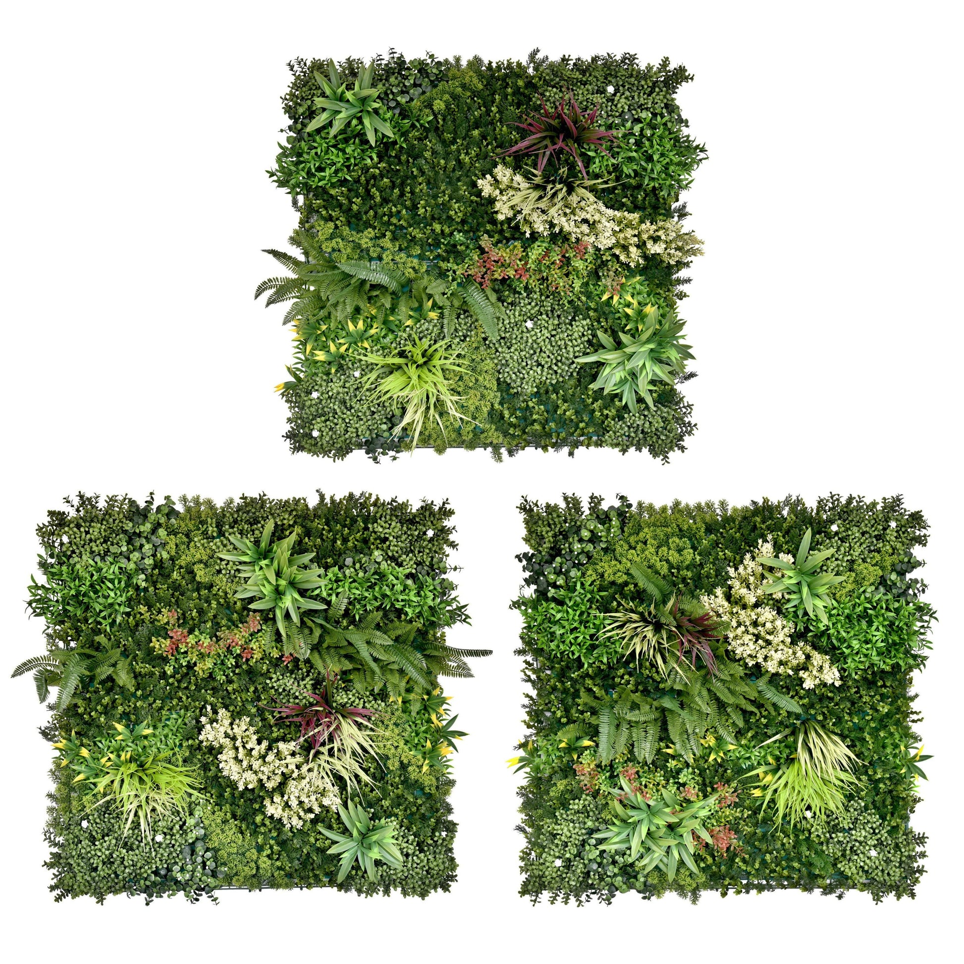Combo of 3 Gala Premium Artificial Plants Green Wall Panels 1m x 1m - Evergreenery