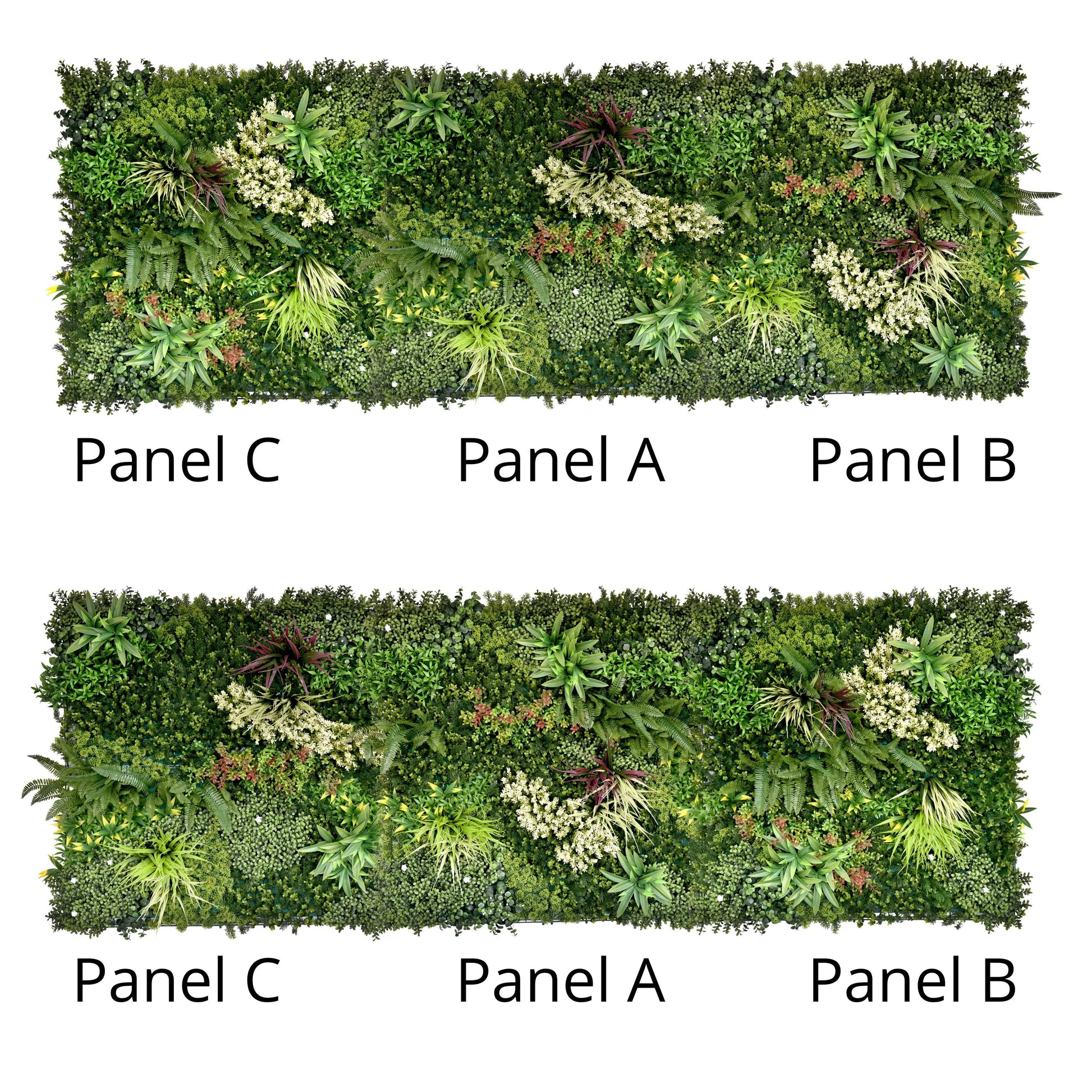 Combo of 3 Gala Premium Artificial Plants Green Wall Panels 1m x 1m - Evergreenery