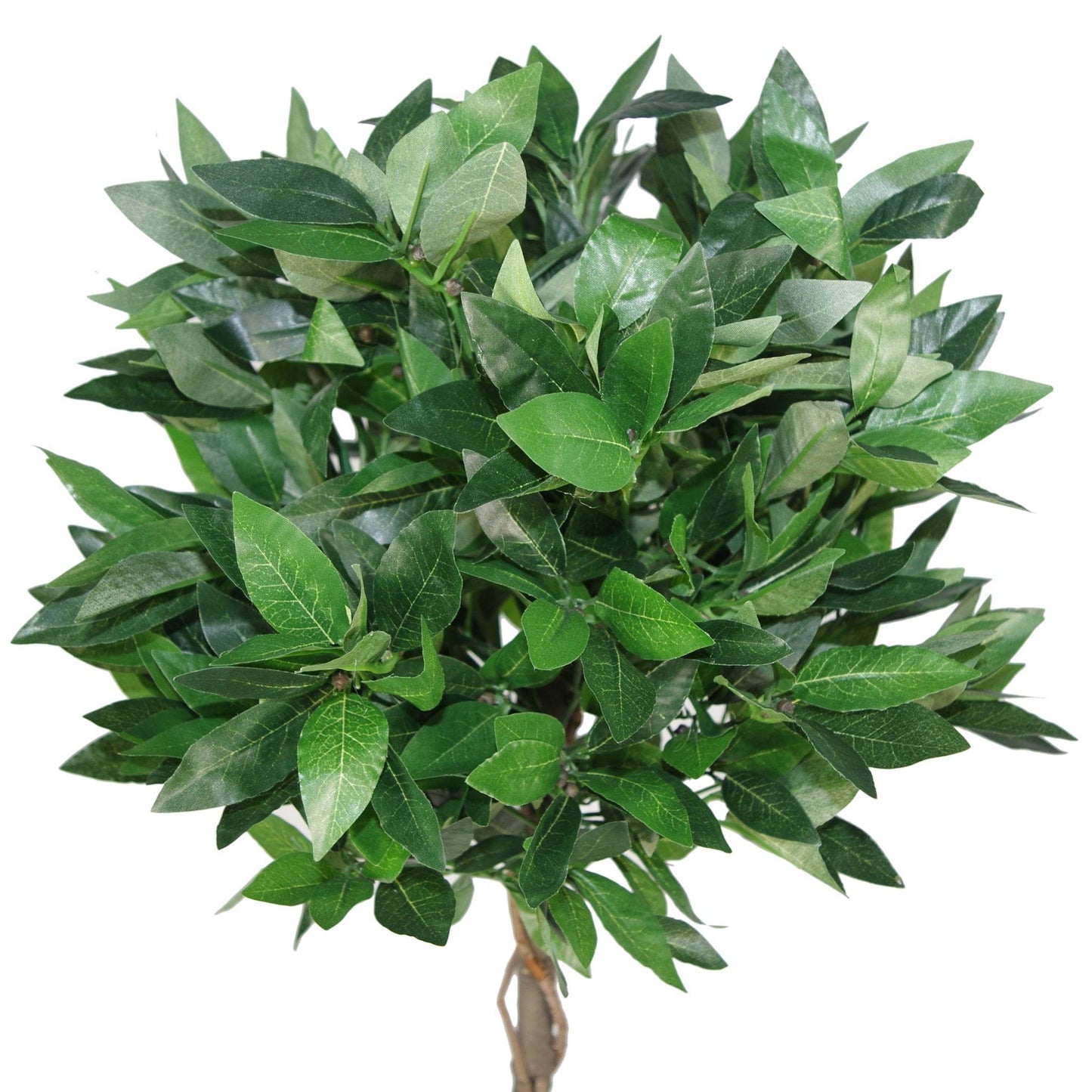 Pair of Artificial Topiary Bay Trees with Twisted Natural Trunk 120cm - Evergreenery