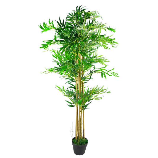 Large Artificial Bamboo Tree Plant Faux Silk Foliage 150cm (5ft) - Evergreenery